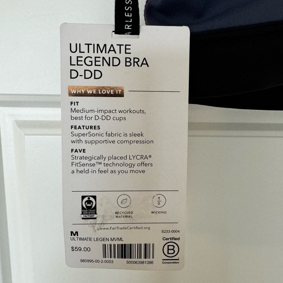 NWT  ATHLETA Allyson Felix Ultimate Legends Sports Bra Blue Black Size M - Picture 12 of 12